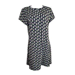 The Limited Dress Womens XL Green Blue Pineapple Pullover A Line Tropical